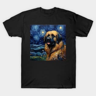 Leonberger painted in Van Gogh style T-Shirt